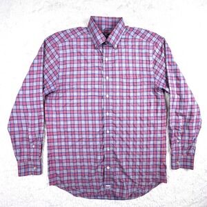 Vineyard Vines Murray Shirt Men's MEDIUM Red Blue Plaid Check‎ Performance